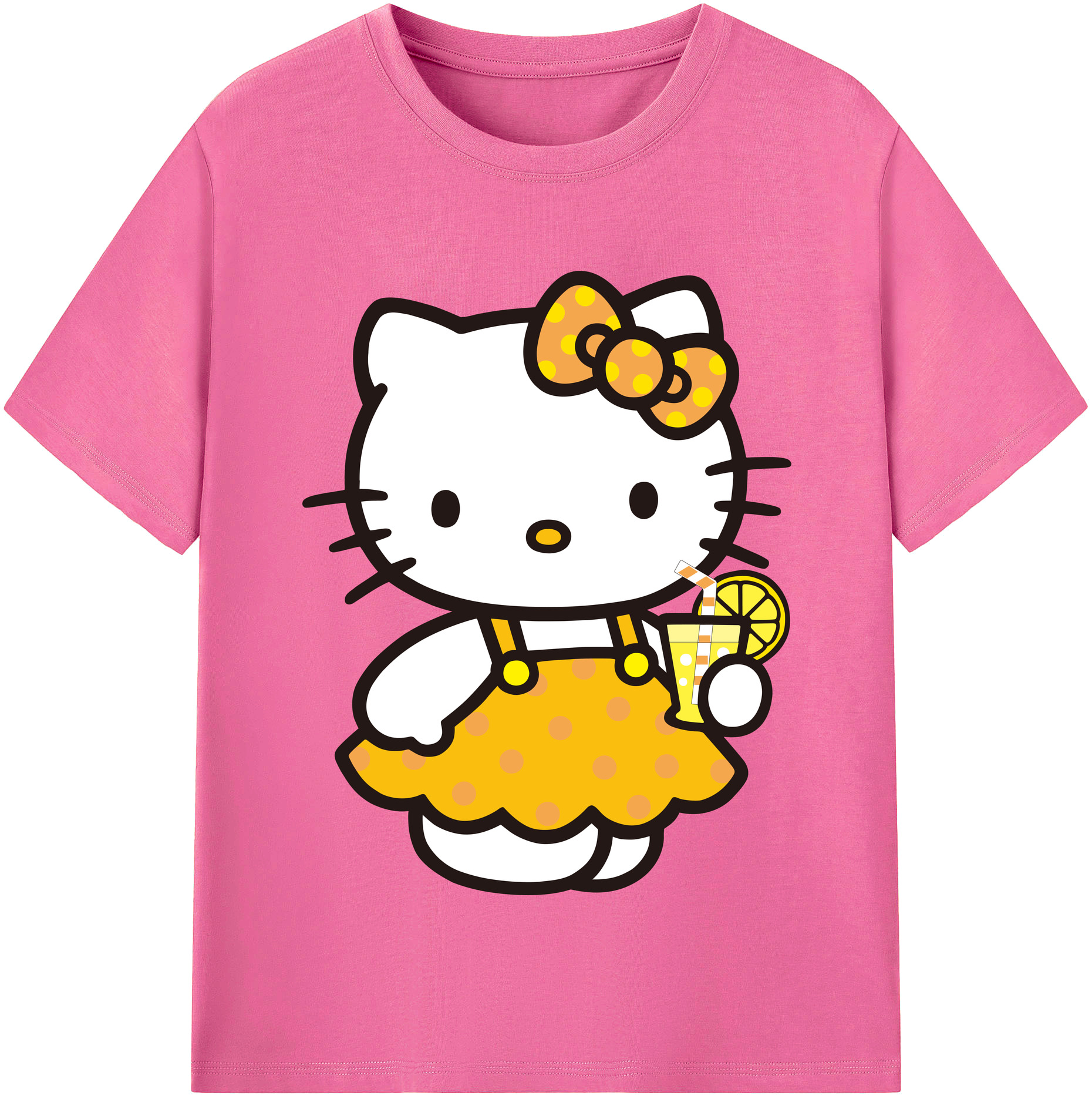 （画像用） Hello Kitty ハローキティ レディースカジュアルプリントTシャツ（綿100％）